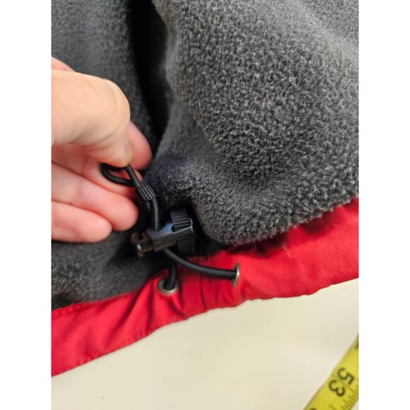 Ll bean mens L sherpa lined water resistant nylon zip pockets front vest red ^ - Picture 6 of 8